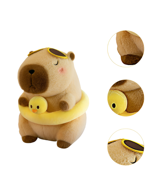 10-Inch Cute Capybara Plush Toy with Duck Float & Sunglasses ST16383.