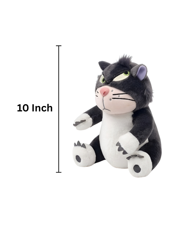10-Inch Grumpy Black & White Cat Plush ST14195.