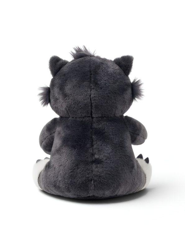 10-Inch Grumpy Black & White Cat Plush ST14195.
