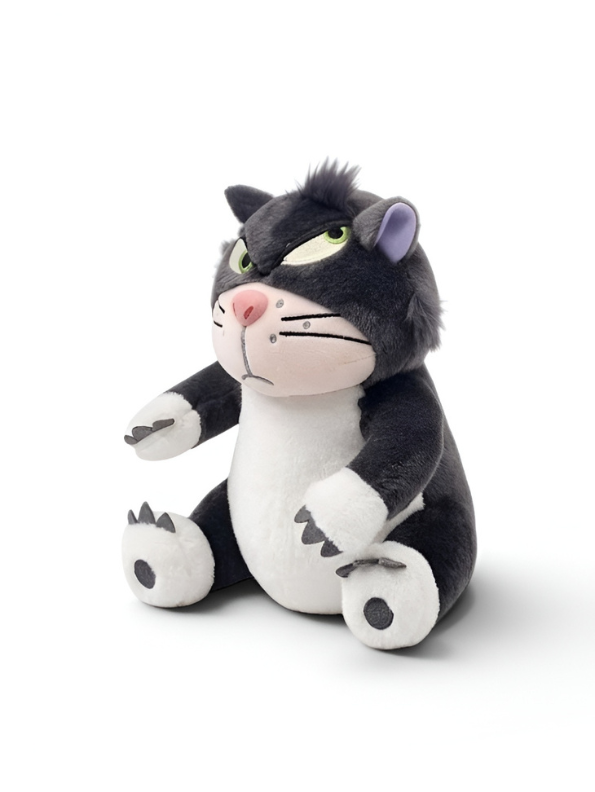 10-Inch Grumpy Black & White Cat Plush ST14195.