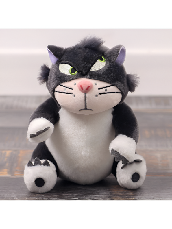 10-Inch Grumpy Black & White Cat Plush ST14195.