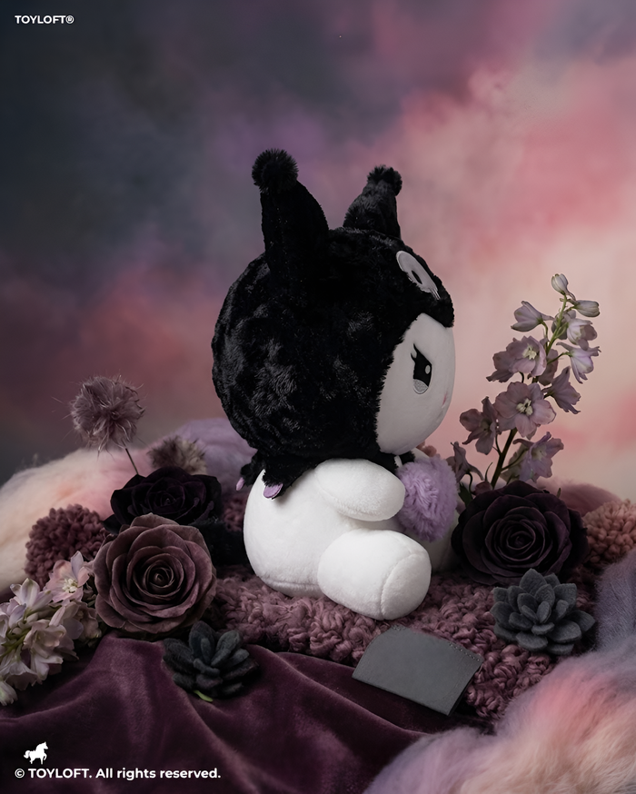 10-Inch Kuromi Plush Toy with Purple Heart Black ST15435.