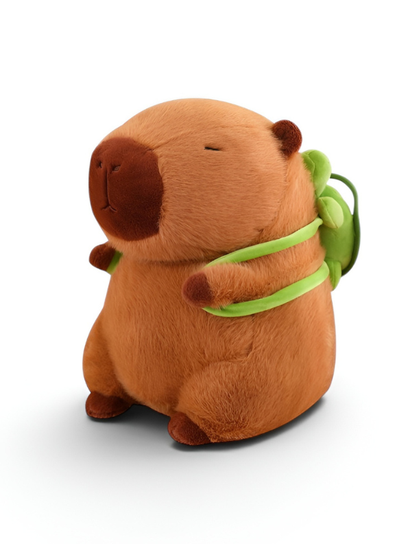 10-Inch Plush Capybara with Detachable Turtle Backpack ST16617.
