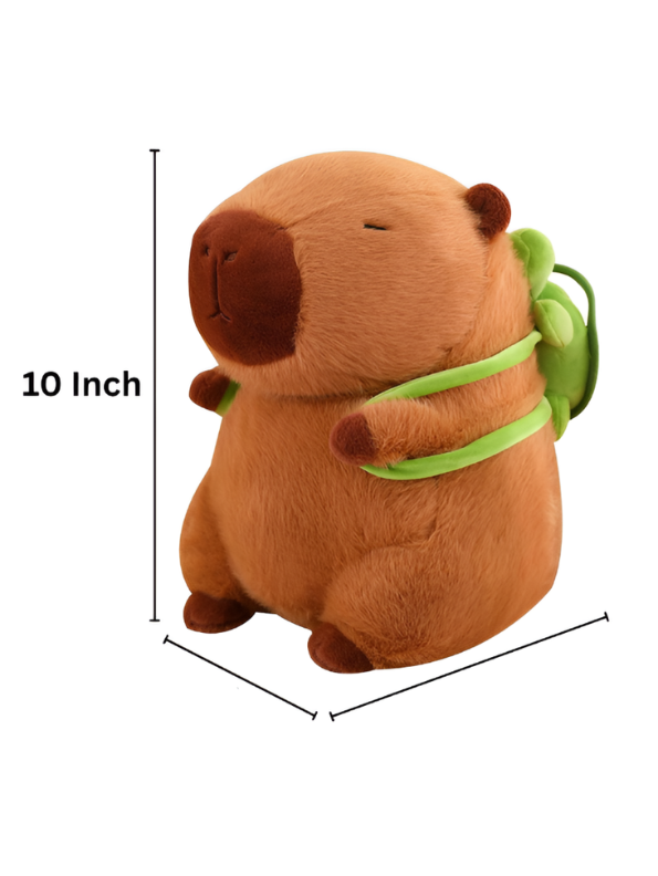 10-Inch Plush Capybara with Detachable Turtle Backpack ST16617.