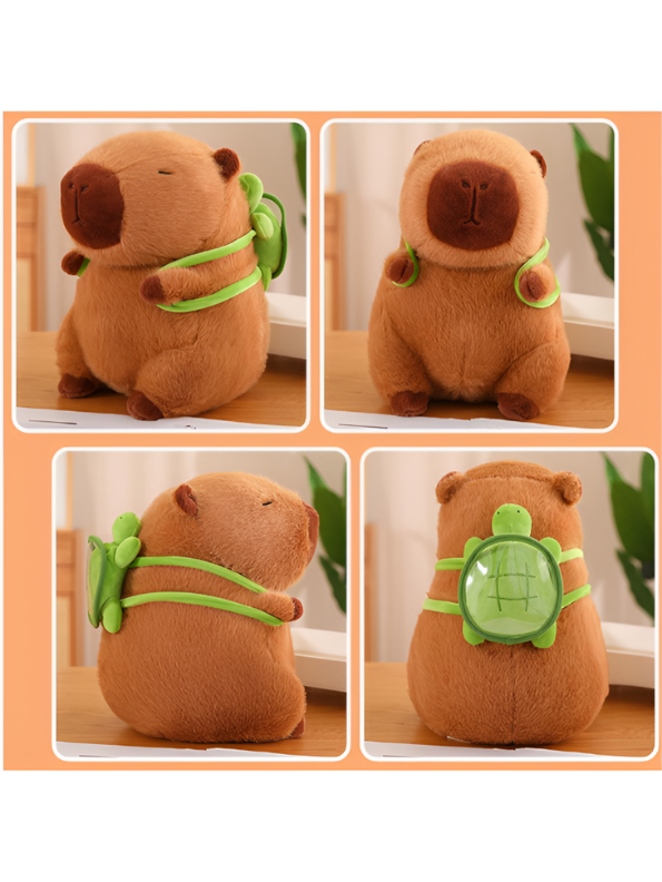 10-Inch Plush Capybara with Detachable Turtle Backpack ST16617.