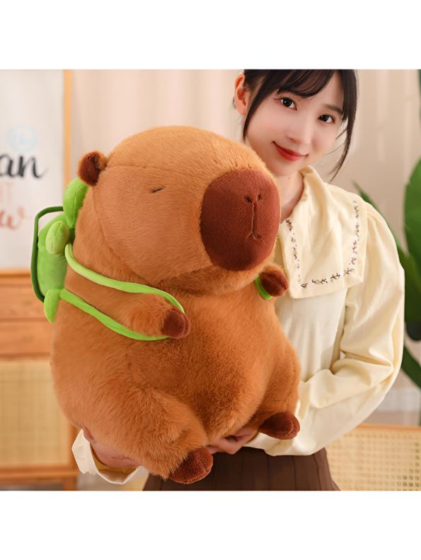 10-Inch Plush Capybara with Detachable Turtle Backpack ST16617.