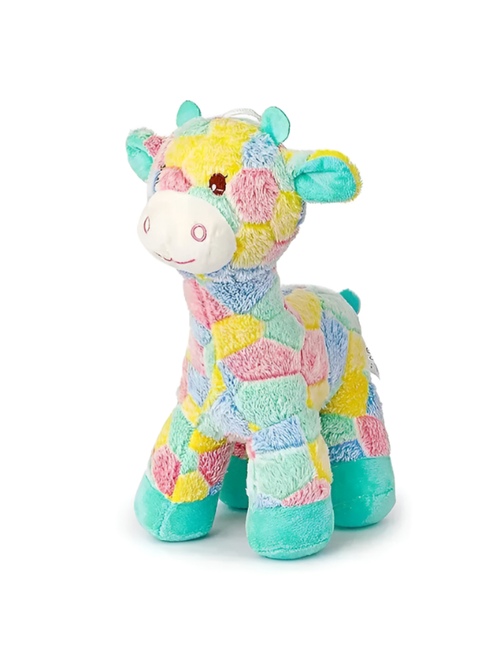 10-Inch Rainbow Giraffe Plush Toy – Colorful Patchwork Soft Stuffed Animal ST16609.