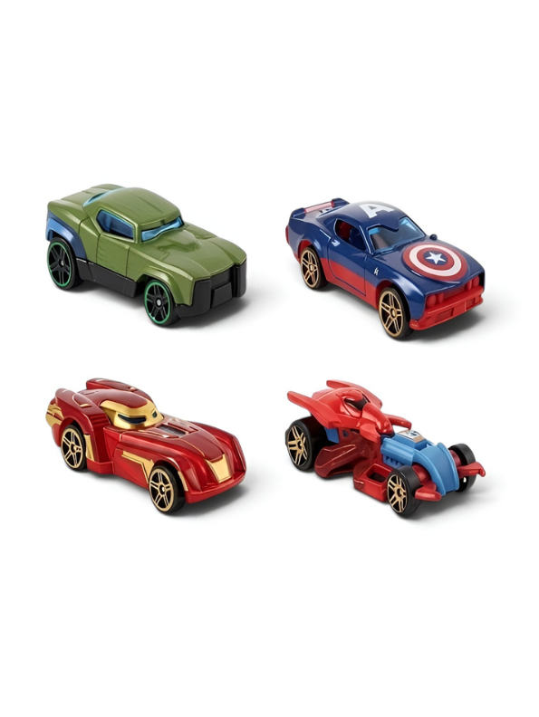 10-Piece Alloy Metal Character Racing Cars – Durable Die-Cast Mini Batmobile & Superhero Vehicle Play Set TV7386