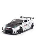 Nissan GTR R35 Racing Metal Model Diecast Car - White (L12-111) - Toyloft