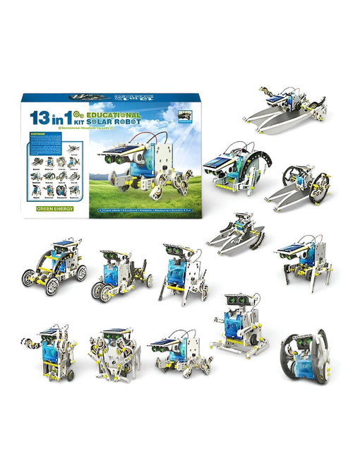 13-in-1 DIY STEM Solar Robot Kit – Battery-Free Educational Science Building Toy for Kids TV632