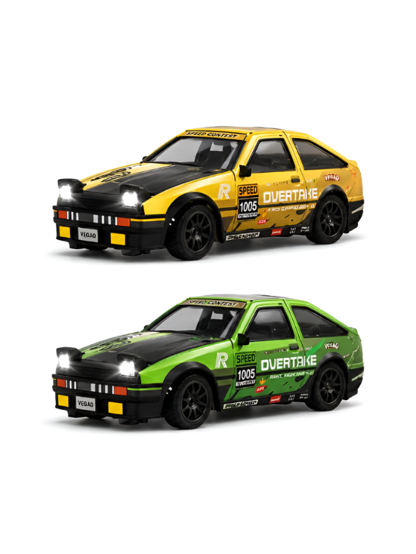 1:64 Scale Mini RC Toyota AE86 Trueno Drift Car Yellow MD582.