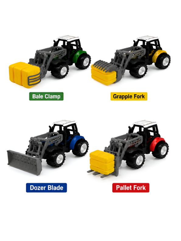 1:64 Scale Mini RC Tractor Toy with Acrylic Display Case Dozer Blade MD578.