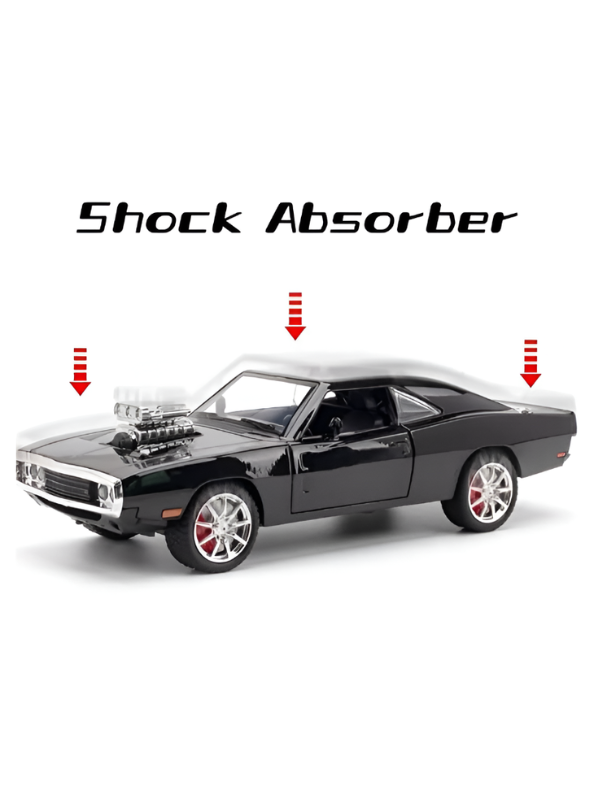 1970 Dodge Charger Diecast Alloy Model Car 1:24 Scale | Lights, Sound & Pull-Back Action TV5608