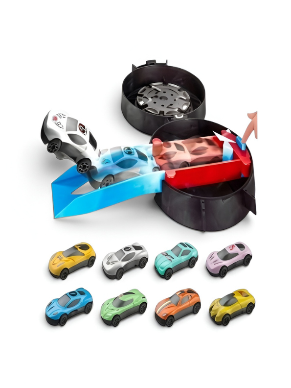 2-in-1 Catapult Launcher & Monster Truck Toy Set with Mini Racing Cars TV797.