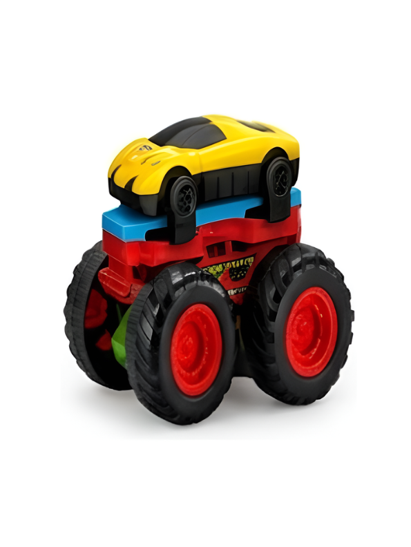 2-in-1 Catapult Launcher & Monster Truck Toy Set with Mini Racing Cars TV797.