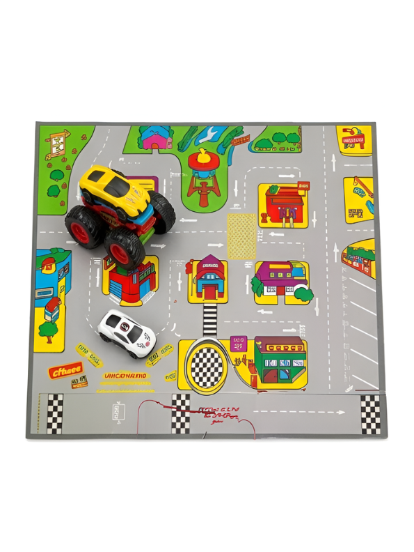 2-in-1 Catapult Launcher & Monster Truck Toy Set with Mini Racing Cars TV797.