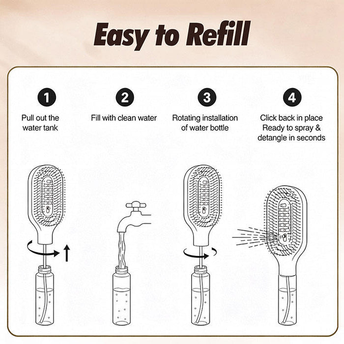 2 in 1 Hair Brush with Mist Spray