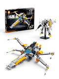 2-in-1 Transformable Mech Robot and Space Fighter Building Set – 704-Piece Educational Construction Toy for Kids TV6702
