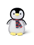 23cm Penguin Plush Stuffed Animal with Striped Scarf – Soft Kawaii Winter Penguin Toy Yellow ST15886.