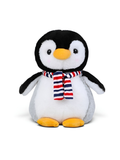 23cm Penguin Plush Stuffed Animal with Striped Scarf – Soft Kawaii Winter Penguin Toy Orange ST15886.