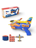 3-in-1 Foam Airplane Launcher Gun with Foam Darts and Foam Ball – Catapult Aircraft Toy Gun for Kids TV7348