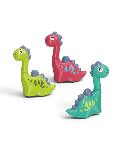 3-Pack Colorful Interactive Dinosaur Figures – Walking Triceratops & Brontosaurus Toy Set LMI15134.