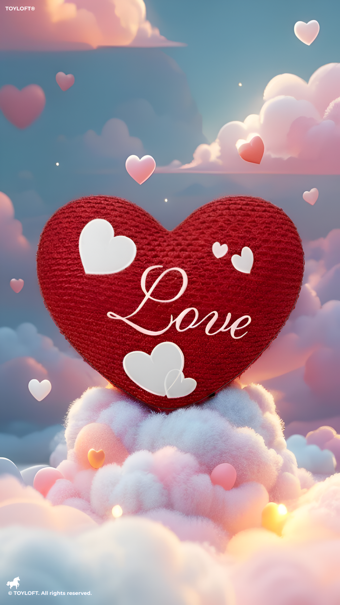 30cm Red Heart-Shaped Decorative Pillow - Soft Plush "Love" Cushion with Embroidered Hearts ST16415.