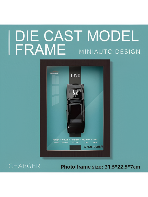 3D Framed 1970 Dodge Charger Diecast Model 1:32 Scale in Premium Frame LMI16717.