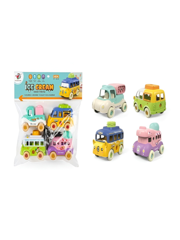 4-Pack STEM Construction Vehicles Toy Set with Screwdriver TV6712.