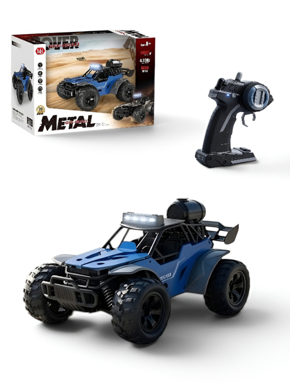 4-Wheel Drive High-Speed RC Desert Buggy Toy Car with LED Headlights & Pistol Grip Remote Controller LMI16727