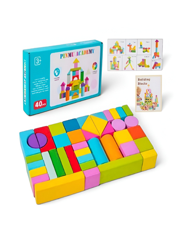 40-Piece Colorful Wooden Building Blocks Set TV7048.