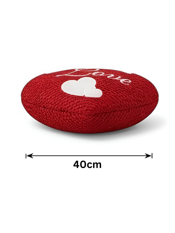 40cm Red Heart-Shaped Decorative Pillow - Soft Plush "Love" Cushion with Embroidered Hearts ST16416.