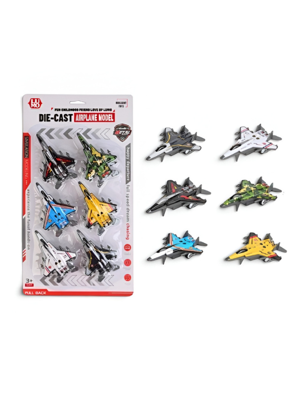 6-Pack Die-Cast Metal Fighter Jet Toy Set LMI15343.
