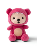 7-Inch Pink Bear Stuffed Animal Plush Toy with Dinosaur Hood ST14739