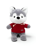 8-Inch Husky Plush Stuffed Animal in Red Hoodie, Soft Gray and White Toy Dog ST16514.