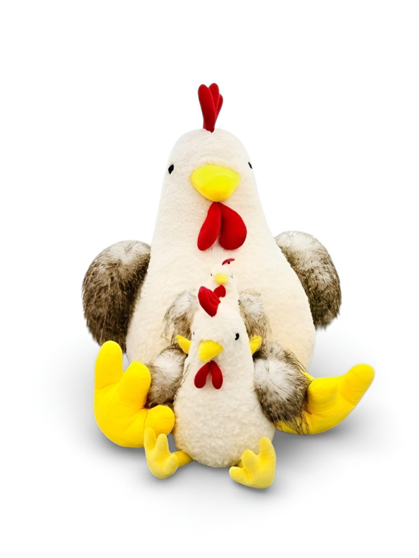 8-Inch Mother Hen and Baby Chicks Stuffed Animal Set – Realistic Chicken Plush Toy with Fluffy Wings ST16300.