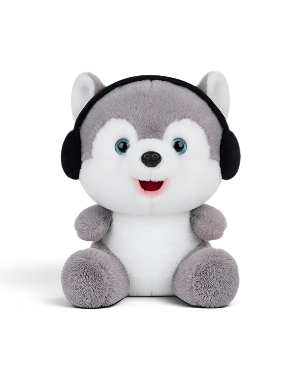 8-Inch Plush Husky Dog with Headphones ST16474.
