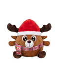 8-Inch Reindeer Plush Stuffed Animal – Soft Christmas Toy with Santa Hat & Scarf ST16032.,