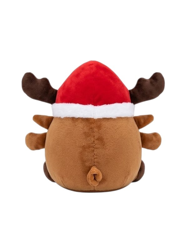 8-Inch Reindeer Plush Stuffed Animal – Soft Christmas Toy with Santa Hat & Scarf ST16032.,
