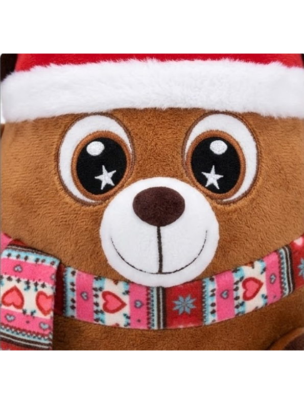 8-Inch Reindeer Plush Stuffed Animal – Soft Christmas Toy with Santa Hat & Scarf ST16032.,