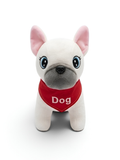 8-Inch Soft White French Bulldog Plush Toy with Red Dog Bandana ST16510.