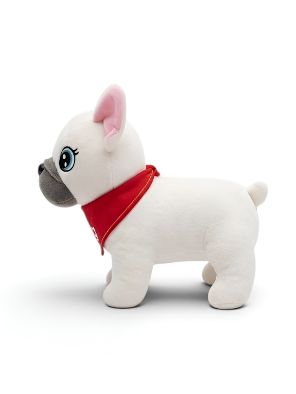 8-Inch Soft White French Bulldog Plush Toy with Red Dog Bandana ST16510.