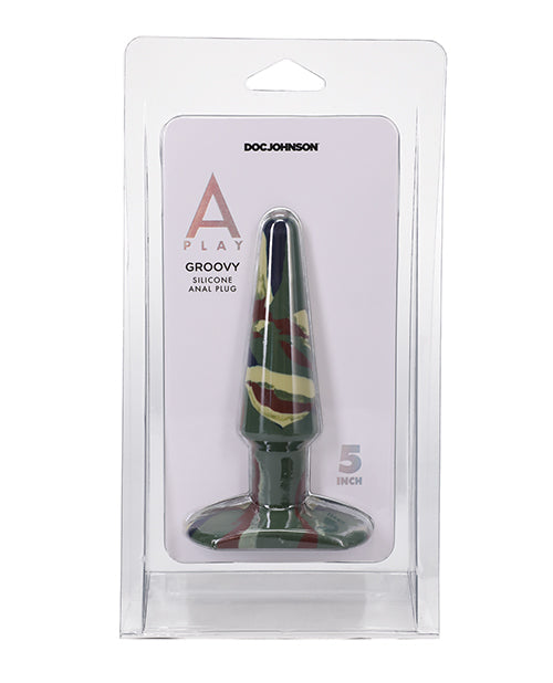 Silicone anal plug in packaging with 'Doc Johnson' branding on a white background