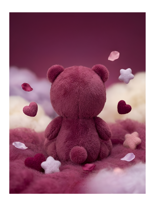 Adorable 10-Inch Stuffed Bear Plush with Burgundy Hood High-Quality Soft Toy ST14859