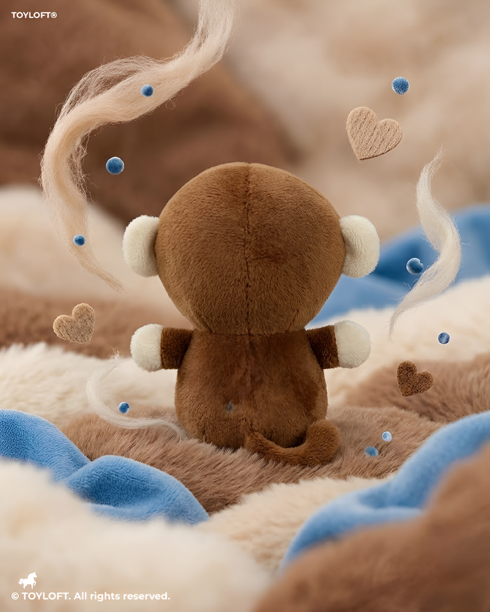 Adorable 7-Inch Plush Blue Monkey Soft Toy with 'I Love You' Heart Embroidery ST14585.