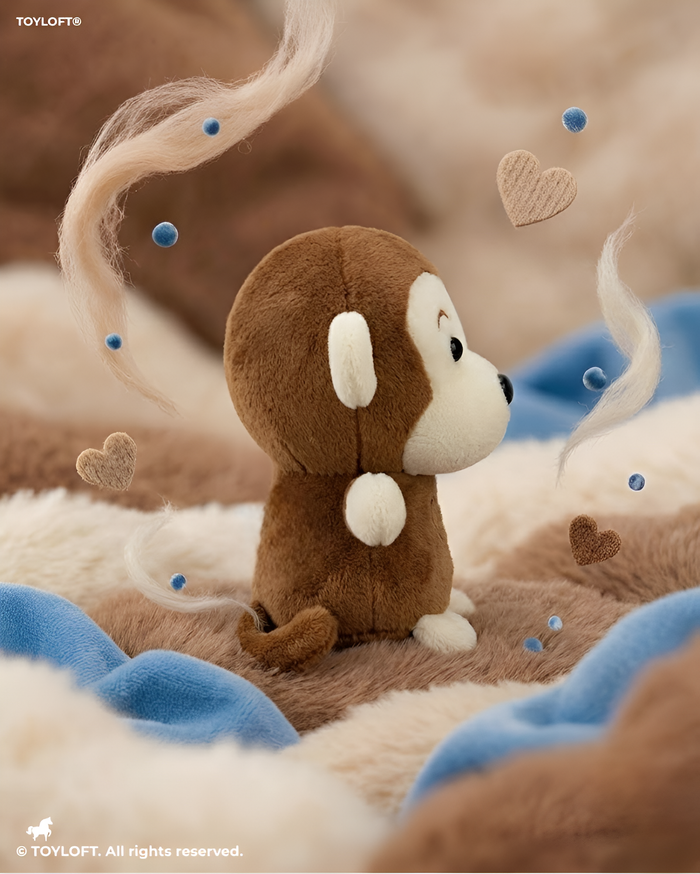 Adorable 7-Inch Plush Blue Monkey Soft Toy with 'I Love You' Heart Embroidery ST14585.