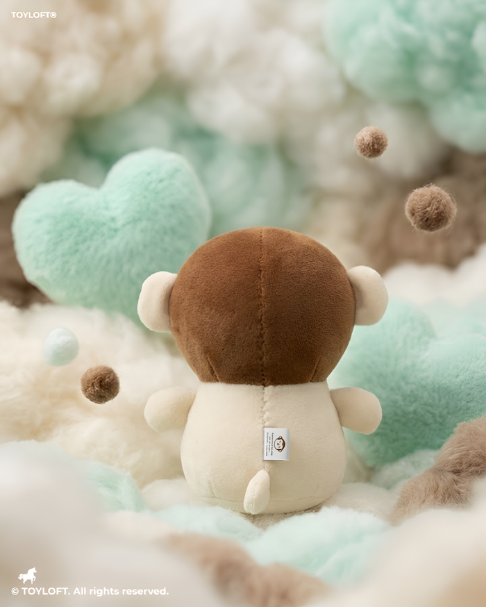 Adorable 7-Inch Plush Green Monkey Soft Toy with 'I Love You' Heart Embroidery ST14585.