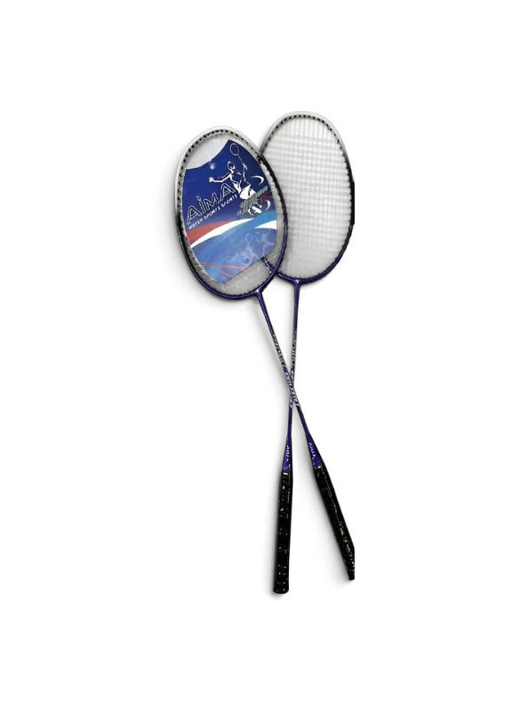 AIMA Sports 8000 Badminton Racket Set of 2 with Carrying Case – Blue & Black TV5843.