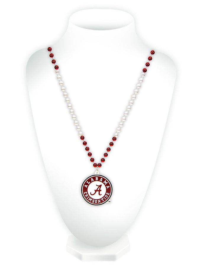Alabama Crimson Tide Beads with Medallion Mardi Gras Style-0
