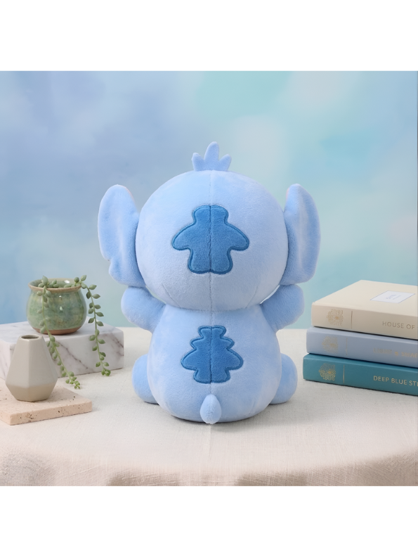 Alien Plush Toy with Brown Polka Dot Bow - 7-Inch Cute Blue Soft Stuffed Character Doll for Kids ST11448